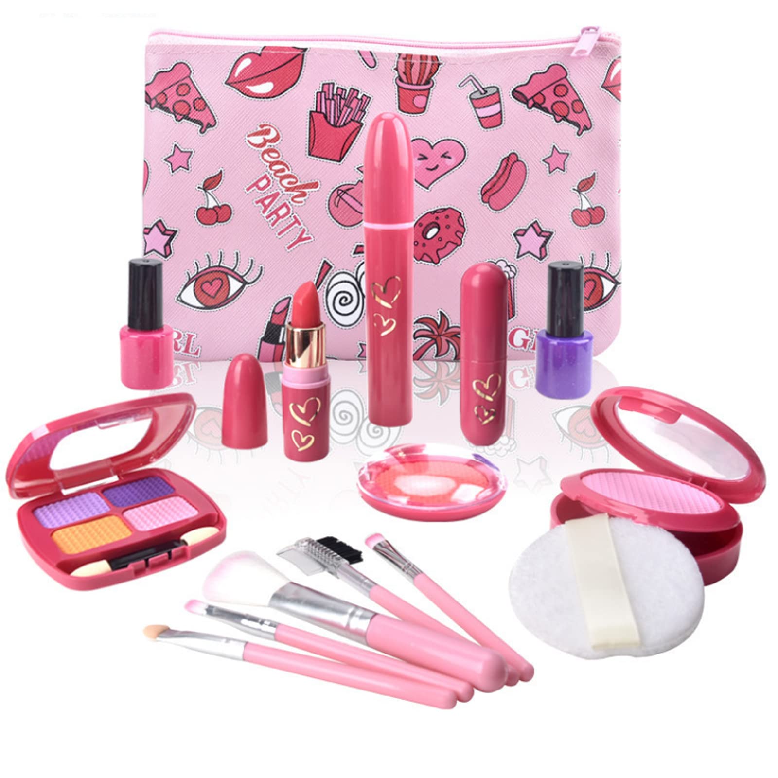 OTONOPI Makeup Toy, Makeup Set, Makeup Toy, Cosmetics Toy, 15-Piece Set, Non-colored, Girls, Children, Pretend Play, Present, Christmas, 15 PCS, For Ages 6 and Up