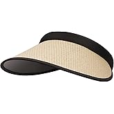 Clakllie Wide Brim Sun Visor for Women Clip On Visors Straw Golf Beach Cap Outdoor Tennis Caps Summer Ponytail Hiking Hat