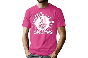 QAUN Pink Shirt Day for Men Anti Bullying Pink Shirt Mens Pink Tops