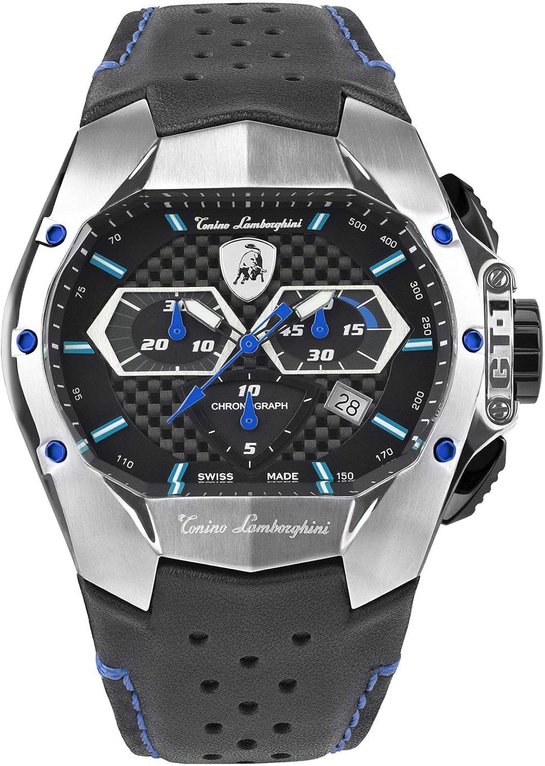 Tonino GT1 Chronograph Watch Steel Blue Amazon.co.uk Watches