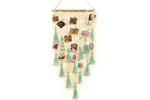 ANROYE Macrame Hanging Photo Display, Picture Holder with 30 Clips for Bedroom Wall, Polaroid Boho Gallery Hangers with LED Light String, Room Decor Gifts for 10 11 12 13 14 Year Old Teen Girl