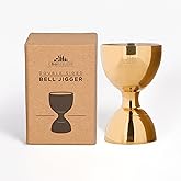 A Bar Above Premium Bell Jigger, 304 Stainless Steel Double Cocktail Jigger with 10 Internal Measurements, Heavy Duty Professional Bar Tool for Bartending, Gold Finish, Ergonomic Design, 1 Pack