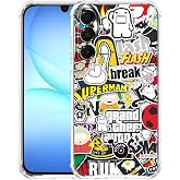 Tobelint Case for Samsung Galaxy A17 with Pop Culture Design,Aesthetic Cartoon Sticker Pop-Art Collage,Clear Slim Soft TPU Bumper Phone Cover,6.7”(Pop,A17)