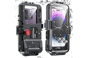 ANTSHARE Diving Phone Case for iPhone Series, Underwater Phone Cases for Snorkeling Camera, Diving Case [98ft/30m] [with Lanyard] for iPhone14/Pro/Pro Max/13/12/11/Mini/XR/XS/MAX/7/8/Plus/SE Black