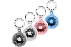 PAUTAS 4 Pack Airtag Holder, Airtag Case Waterproof Apple Air Tag Case with Keychain, Shockproof & Dustproof Airtag Holders for Pet Tracking, Bags, Kids, Keys, Luggage（4 Colors）