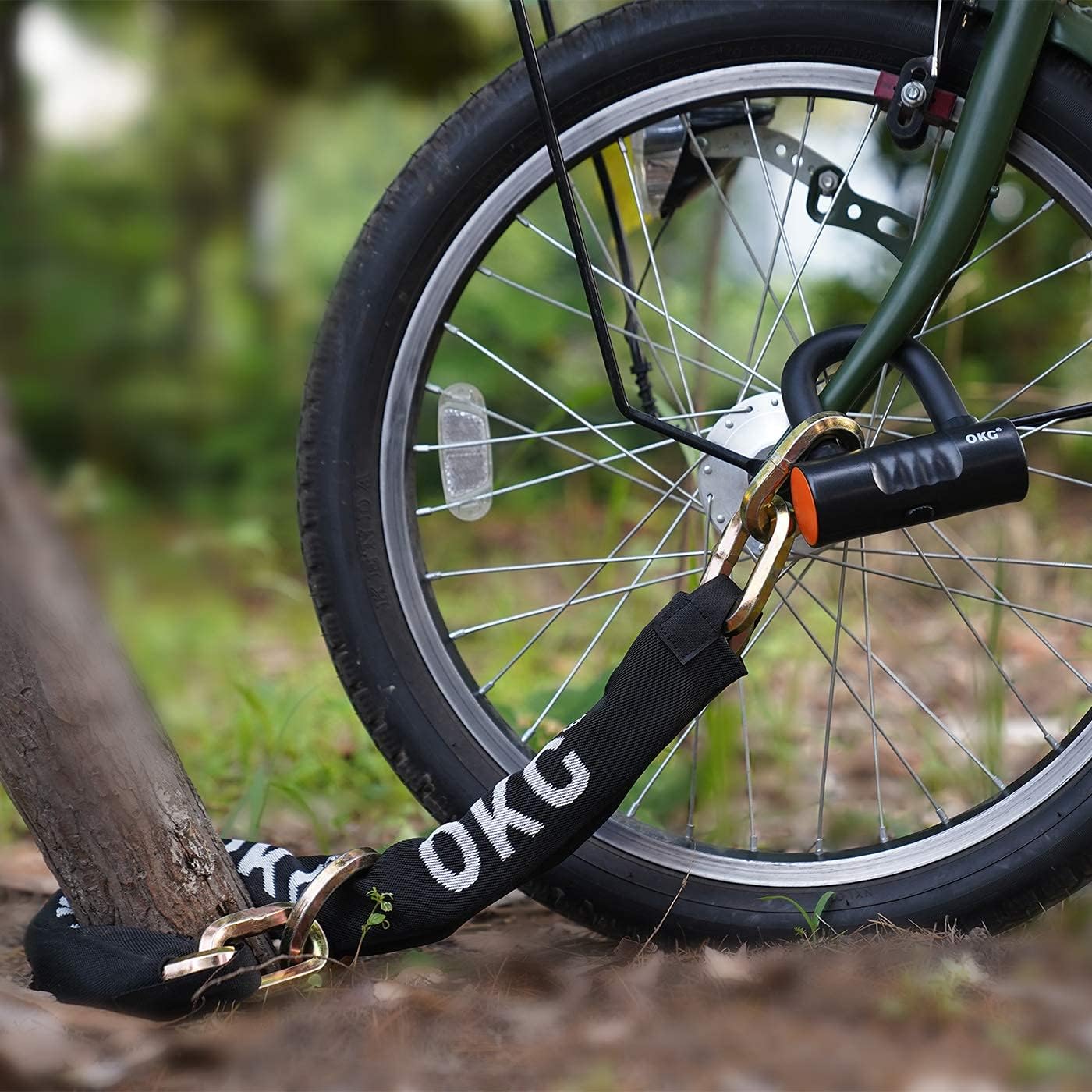 OKG Maximum Heavy Duty Security Chain and Lock Bike Chain 2.6 ft x 15/32 Inch Material Diameter Hexagonal Chain Link Ultra Protection(No Lock) - - 