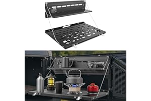 VEVOR Tailgate Table, for 2021-2025 Ford Bronco, 88 lbs, Carbon Steel Foldable Molle Panel Double-Layer Drop Down Table, Rear