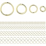 900PCS Gold Jump Rings 14K Gold Plated Open Jump Rings Connectors Bulk for DIY Necklaces Bracelet Earrings Keychain Jewelry M
