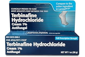 TARO Terbinafine Hydrochloride antifungal Cream 1% - Athletes Foot Cream Extra Strength, relieves itching & Burning, Cures Most Athlete's Foot, Jock Itch & Ringworm 1 oz