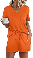 RUBZOOF Pajamas for Women Short Sleeve Casual