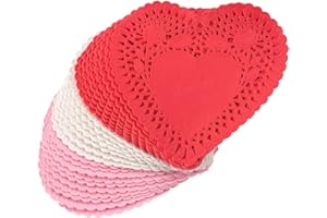 ADELULU 120 Pcs Mini Valentine's Heart Doilies for Home Party Supplies 4 inch