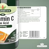 Natures Aid Low Acid Vitamin C 1000mg – 30 Tablets – Vegan Immune Support view 6
