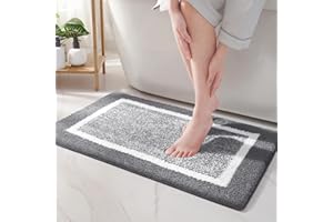 Color&Geometry Bath Mats for Bathroom Non Slip, 24"x36" Large Gray Bathroom Rugs, Absorbent, Soft, Washable, Microfiber Bath Mat Bathroom Carpet