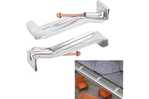 KISHYA 50 Pack Gutter Hangers, Gutter Hangers 5 Inch, Rain Gutter Hangers, Heavy Duty Gutter Hangers with a Pre Inserted Rust Resistant Screw, Hidden Gutter Hangers for 5" K Style Aluminum Gutters