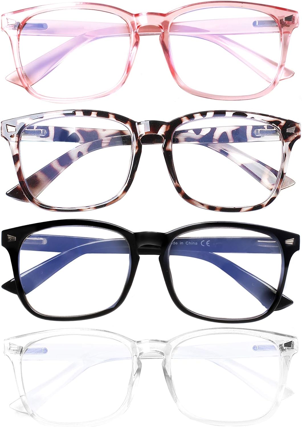 VIDEBLA 4Pack Reading Glasses Blue Light Readers for