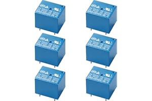 Weasch 6Pcs PCB Power Relay SRD-05VDC-SL-C, DC 5V Coil, 10A 250VAC, SPDT, 5 Pin, for Household Appliance Boards (6)