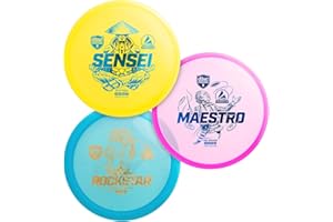 Discmania Disc Golf Starter Set (3 Pack) | Active Premium Disc Golf Set for Beginners | Sensei, Maestro & Rockstar | Premium Plastic, Easy to Throw | Ideal Gift for New Players (Colors May Vary)