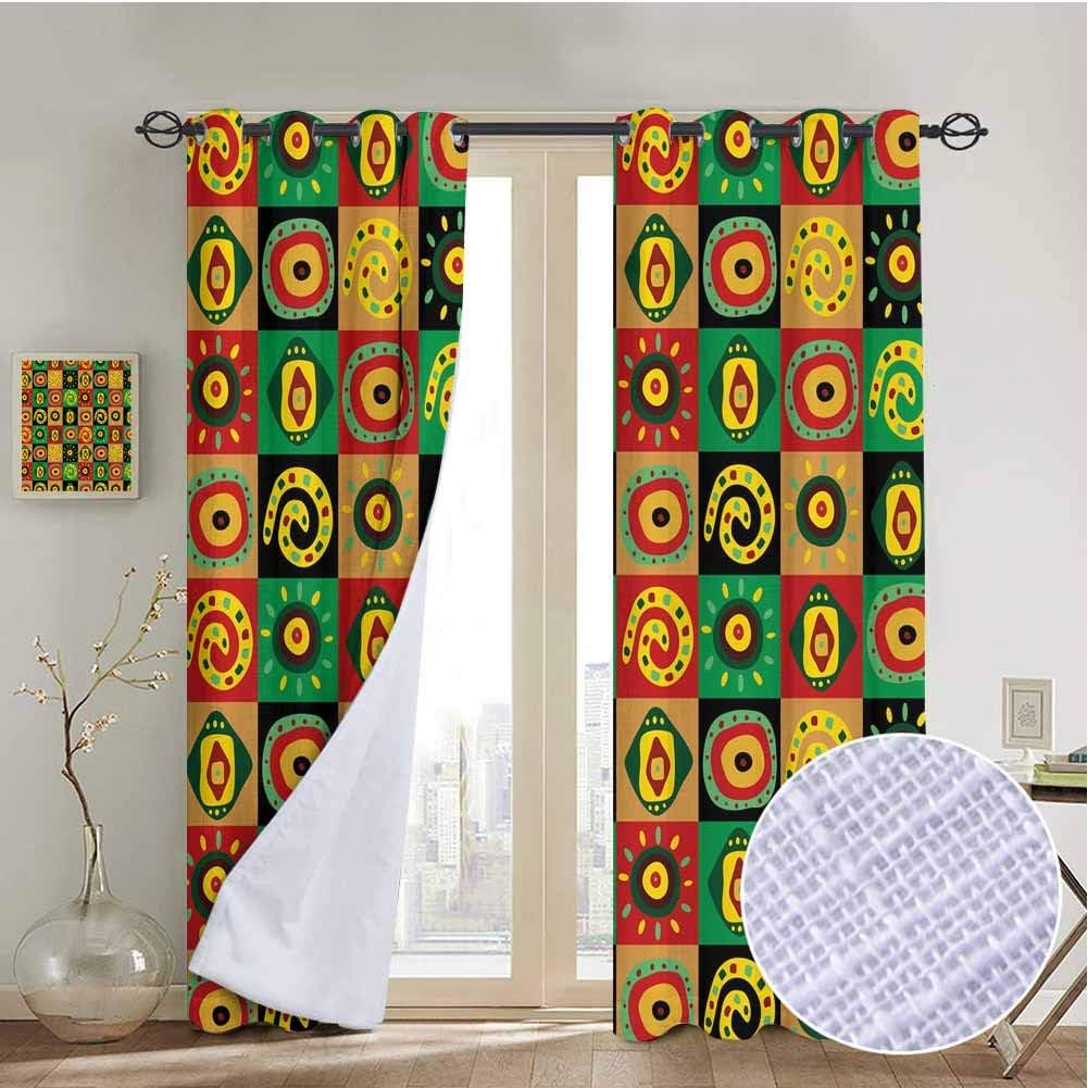 vanfanhome - Cortina de Microfibra para Ventana, 3 Capas, diseño Tribal