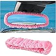 Car Rearview Mirror Cover, Pink Plush Elasticity Rear View Mirror Decorative Protector for Cars SUVs Trucks RVs, Pink Car Accessories Interior