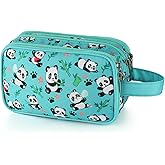 Vipdeal Kids Toiletry Bag for Girls, Travel Toiletry Bag for Little Young Girls Cosmetic Bag Makeup Bag Waterproof Hanging Wash Bag Toddler Toiletries, Panda Green Teal
