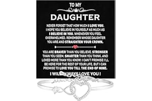 Larvincy To My Daughter Bracelet From Mom Or Dad With Heartfelt Message & Elegant Box - Valentines Gifts For Daughter, Jewelry Gift For Daughter From Mother Or Father On Birthday, Graduation
