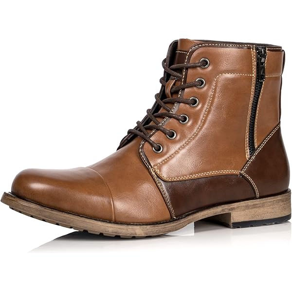 Metrocharm Men's Wing Tip Dress Boots - Lace Up Formal Fashion Boots For Parties & Dress Occasions