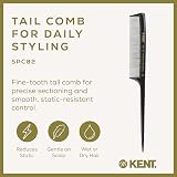 KENT Rat Tail Comb SPC82 210mm Fine Tooth Anti Static Heat Resistant Hair view 2