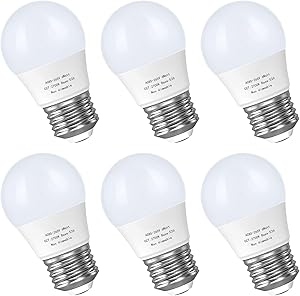 6W A15 Led Blulb 60 Watt Incandescent Equivalent, 2700K Warm White, 550 LM Appliance Light Bulb, E26 Base Ceiling Fan Light Bulbs, Refrigerator Bedroom Kitchen Lighting Non-Dimmable, 6 Pack