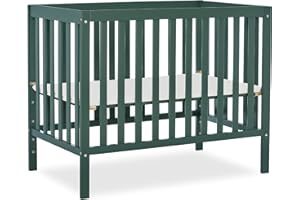 Dream On Me Edgewood 4-in-1 Convertible Mini Baby Crib in Olive GreenGuard Gold & JPMA, Non-Toxic, Compact 40×25×33″ Design, Converts to Mini Daybed & Twin Bed (Rails to Buy) 1″ Mattress Pad