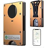 Air Wallet Minimalist Wallet With Built In Airtag Chip, Rfid Blocking Credit Card Holder, Slim Wallet For Men, Compatible With Apple Find My Ios Only,Trackable Wallet (Orange)