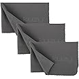 Kuzy 3 Pack Premium Microfiber Cleaning Cloth - MacBook Screen Cleaner Keyboard Cover Imprint Protection Accessories - Laptop Screen Cleaner Cloth - Eyeglass Lens Glasses Cleaner, 3 Pack - Gray