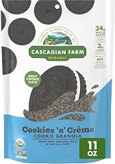 Cascadian Farm Organic Cookies 'n' Creme Granola, Whole Grain, 11 oz | Made with Organic Oats, Crisp Rice, and Vanilla Chips;