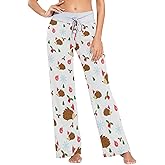 Women Pajama Pants Long Comfy Casual Drawstring Stretch Wide Leg Lounge Pants