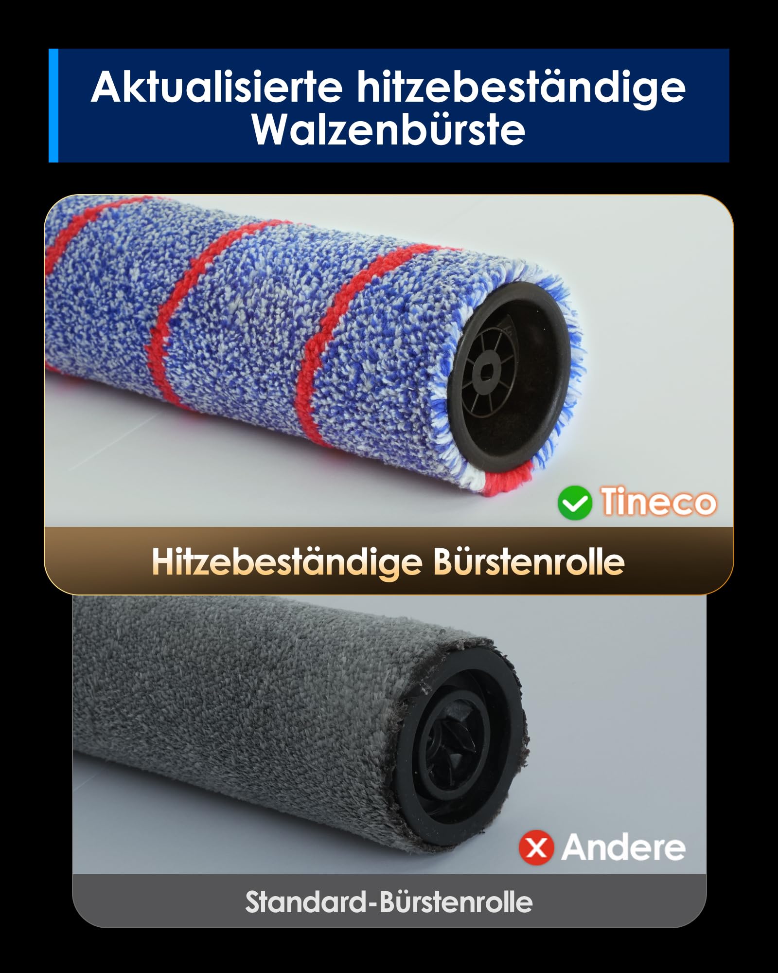 Tineco Floor One S7 Artist Nass Trockensauger, 22kPa Nasssauger, DualBlock Anti-Tangle-Design, 85°C Flashdry, 50 Min Laufzeit, Beidseitige Reinigung, 180° Lay-Flat Staubsauger für Hartböden Tierhaare 5