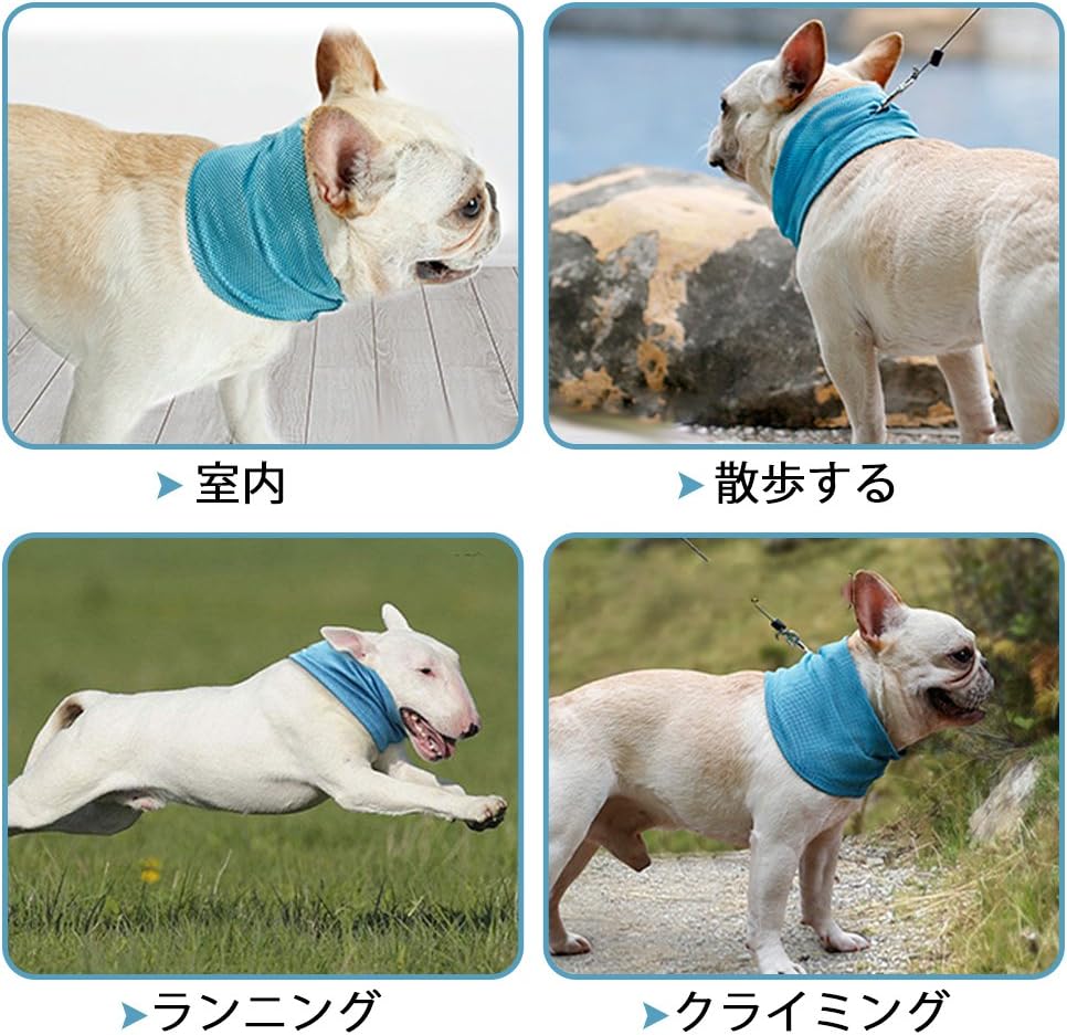 Amazon ペット用 クールバンダナ ひんやり首輪 熱中症対策 暑さ対策 グッズ 犬用 冷却タオル 冷え冷え 涼感 首冷却 夏用メッシュ生地 優れた通気性 Raycue ペット用品 通販