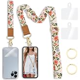 Yonlevres Phone Lanyard Crossbody Strap Wrist Neck Adjustable Women Flower | Cell Phone Lanyard for Travel Cruise Daily, Hands-free, Fit Keys ID Badge, for Full-coverage Phone Case, Accessories, Gifts