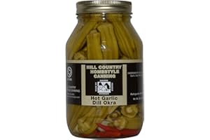 BLUEBONNET CREEK FARMS Texas Hill Country Hot Garlic Dill Okra 32 Oz