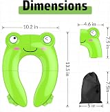 Maliton Foldable Frog Toddler Toilet Seat for 1-6 Years Green view 2