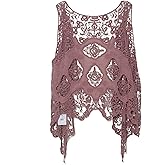 JASTIE Women Open Stitch Cardigan Boho Sleeveless Hippie Summer Hollow Out Solid Crochet Vest