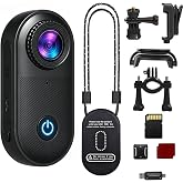 Rlayoes 2.7K Mini Body Camera, 35g Necklace Chest Magnetic POV Camera | 32GB Memory Card, Thumb Size Wearable Camera with Accessories Kits Body Cam for Vlogging, Cycling, Hiking, Outdoor Sports