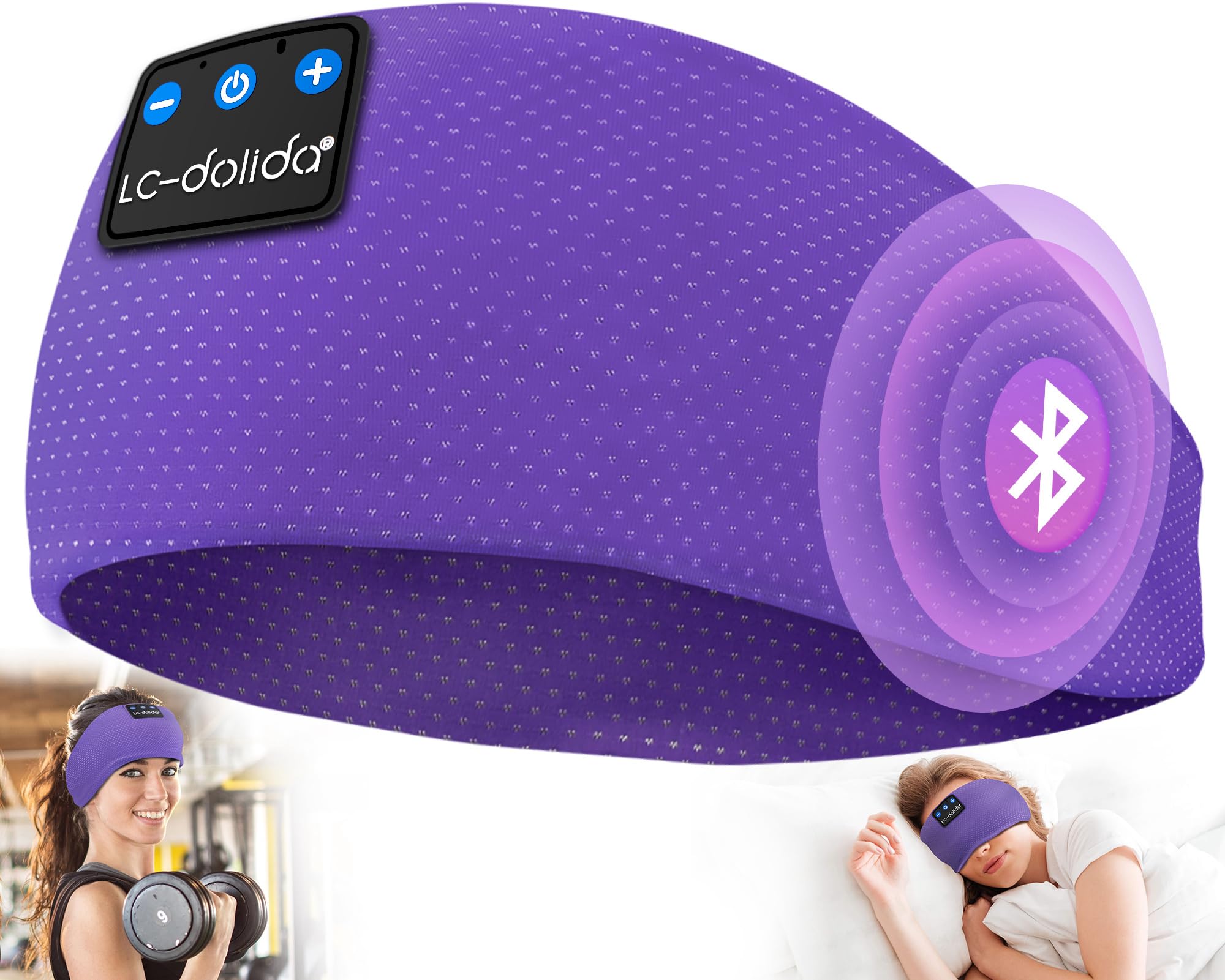 Photo 1 of LC-dolida Sleep Headphones Bluetooth 5.4, Headband Headphones Earphones Wireless, Sleep Mask for Sleeping, Sports, Gifts, Workout, Jogging, Yoga,Insomnia, Air Travel, Meditation