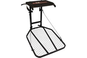 BIG GAME TREESTANDS Big Game Captain Hang-On Treestand, Lightweight Steel Construction & Flip-Back 14" x 12" Flex-Tek Seat, 300 lbs Weight Rating, & Foot Platform