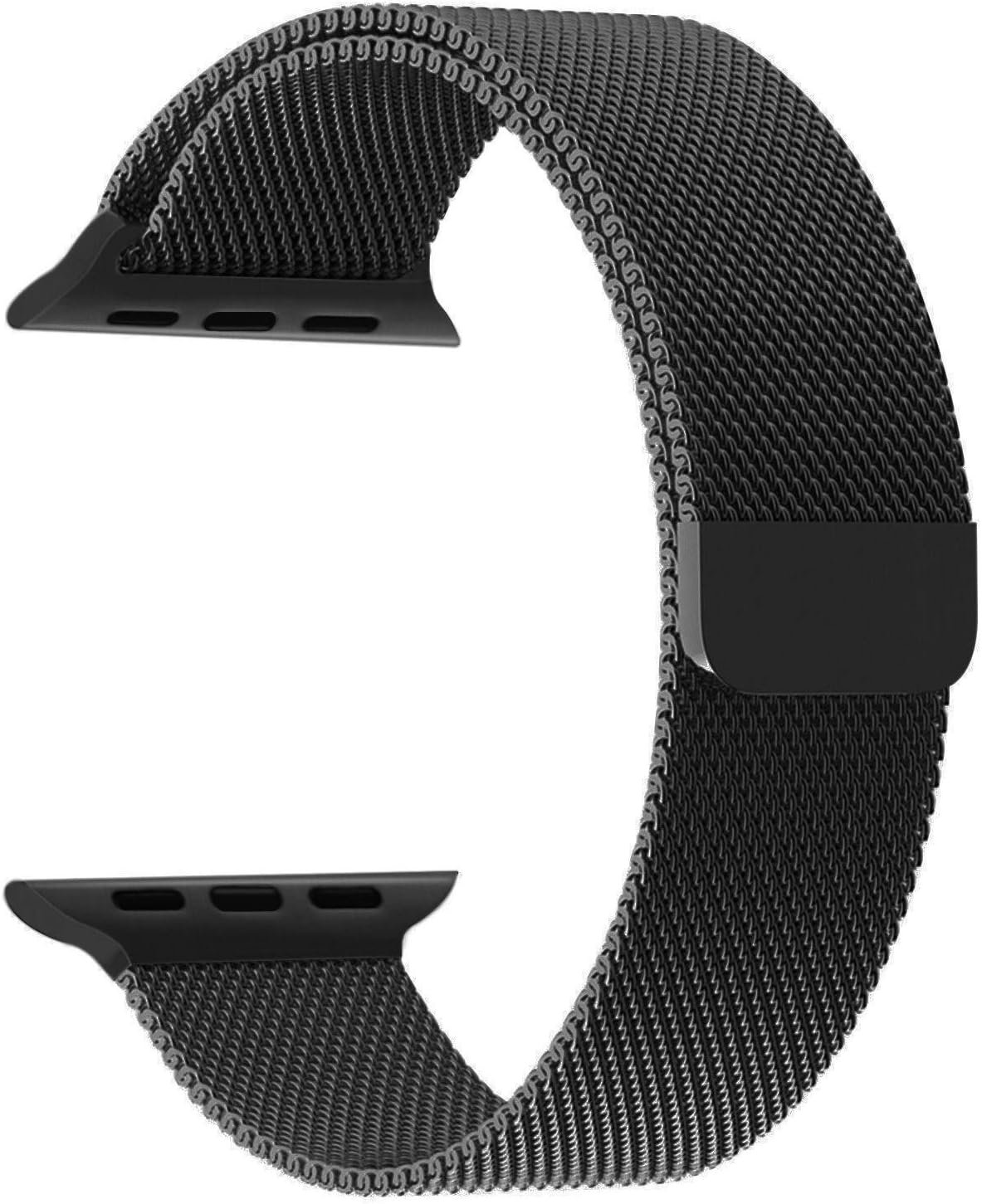 Priefy Magnet Strap with Magnetic Lock Buckle Compatible with iWatch Series 4 Series 5 Series 6 {44mm Black}