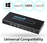 Fosmon 4-Port VGA KVM Switch 2048x1536 HD 3 USB Hubs Audio Keyboard Mouse view 6