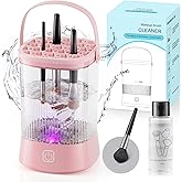 Electric Makeup Brush Cleaner - 9000 RPM Makeup Brush Cleaning Machine, IP65 Waterproof Automatic Makeup Brush Cleaner for Makeup Sponges and Brushes(Pink)