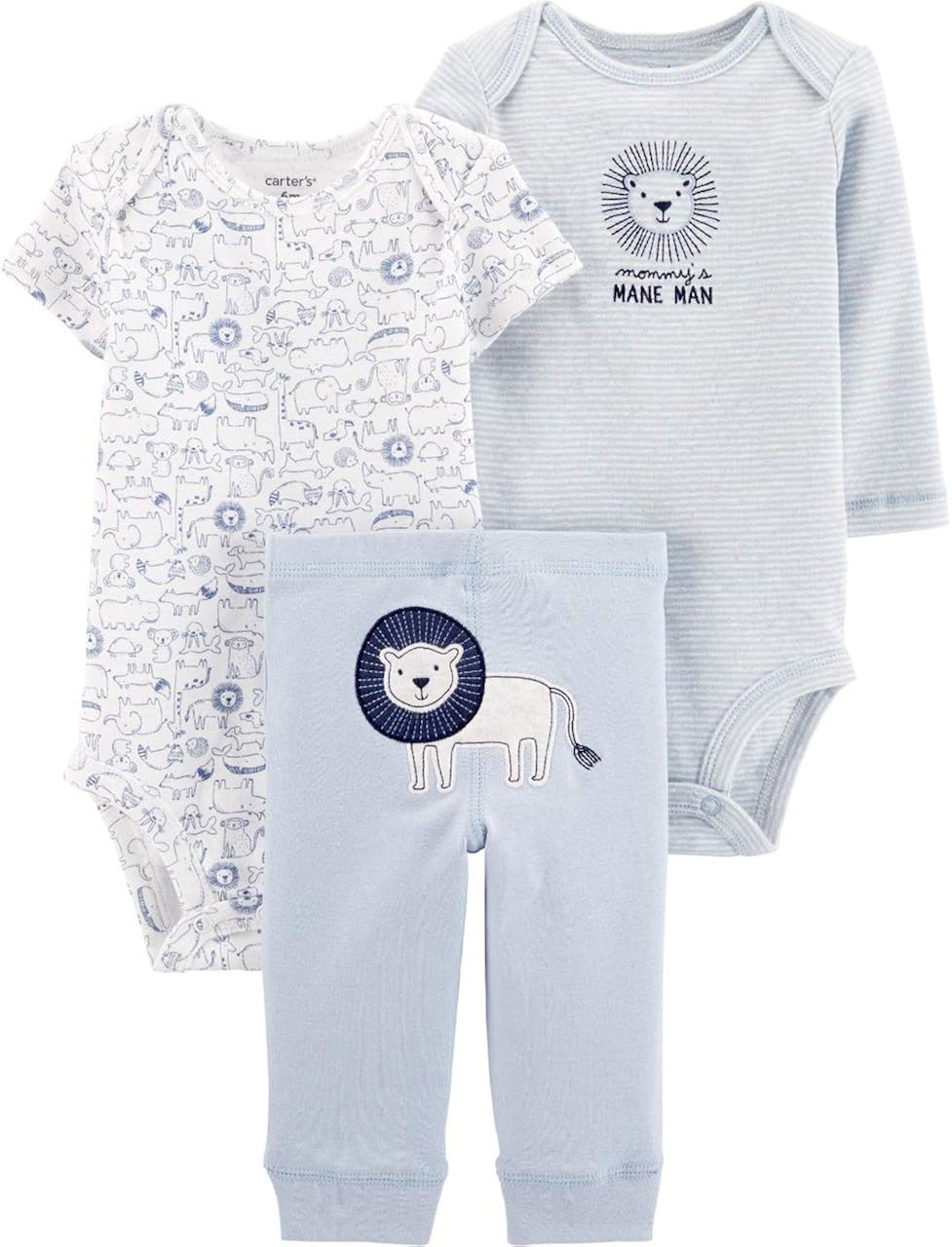 Carter's Baby Boys 3Piece Lion Little Character Set Size 24 Months Blue White Clothing