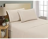 Elegant Comfort 1500 Thread Count Chain Design Egyptian Quality Luxurious Silky Soft Wrinkle & Fade Resistant 4 pc Sheet Set, Deep Pocket Up to 16" - California King Beige