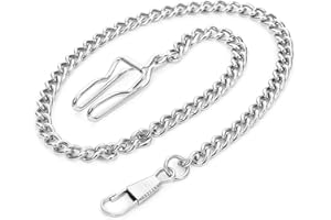 KAEVUD Clip Pocket Watch Chain Vintage Metal Alloy Pocket Albert Vest Chain with Box Men Women