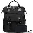 LOVEVOOK Laptop Backpack for Women, College School Backpack Student Bookbag, Teacher Work Bags Travel Backpack Purse, Business Computer Bag Commuter Nurse Bags, 15.6 Inch, Black