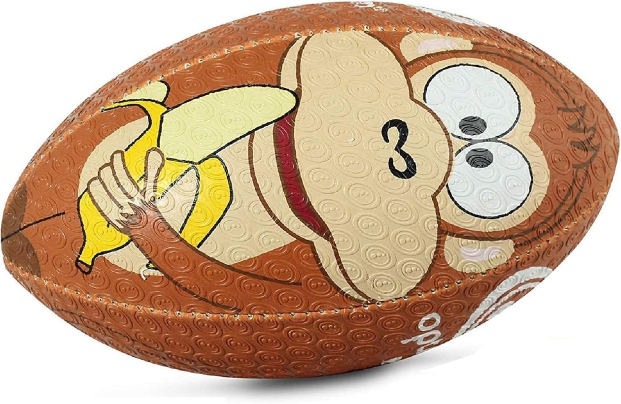 Optimum Rugby Ball - Balanced and Responsive for Accurate Handling and Kicking of Top-Performing Rugby Balls - Perfect for Training and Gameplay - 2-Ply 410g Ball - Monkey - 5